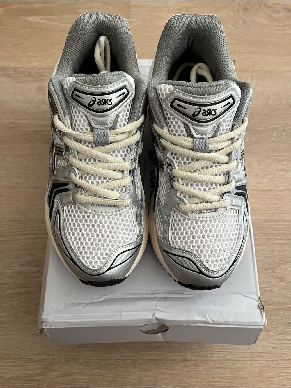 Asics x JJJJound White, Silver, Black & Cream Gel-Keyano 14 Sneakers